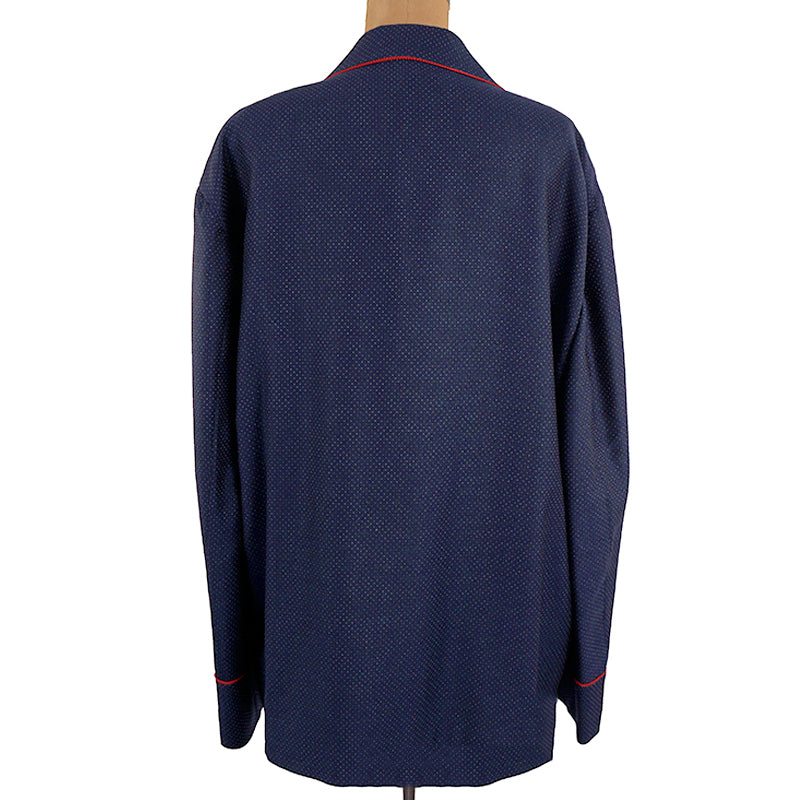 sz 50 NEW $2500 GUCCI Men's Blue WOOL Dots FELINE CAT EMBROIDERY Blazer JACKET