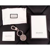 NEW $390 GUCCI Aged Sliver Tone TIGER CAT HEAD COIN Charm Bag Trick KEY CHAIN