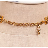 NEW $980 GUCCI Lion Head Metallic Gold MARMONT GG LOGO Choker NECKLACE NIB NWT