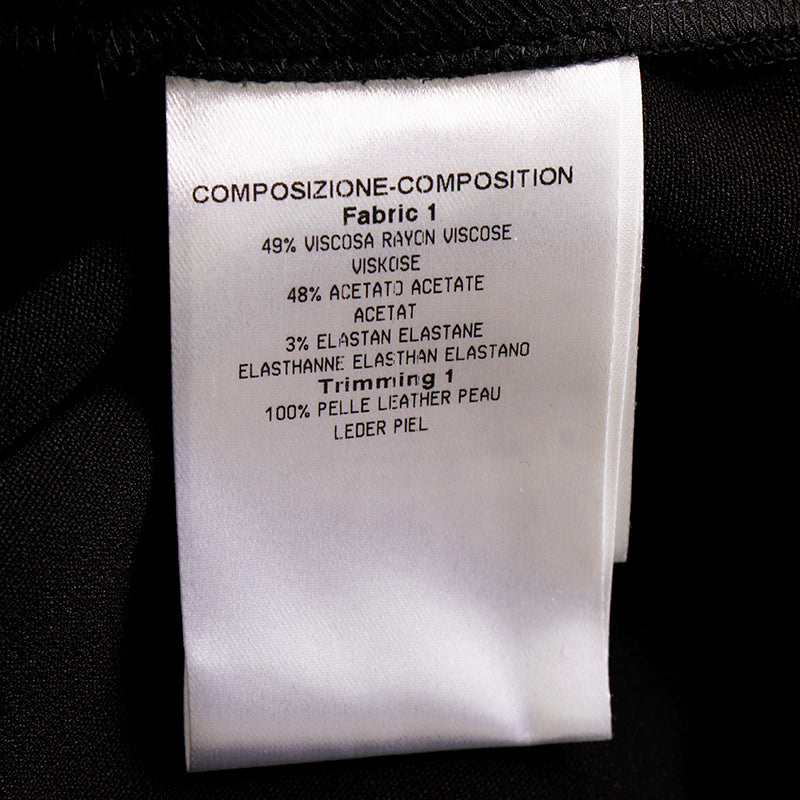 40 NEW $995 GUCCI Black Jersey LEATHER SIDE BUCKLE Classic FITTED 10" Rise PANTS