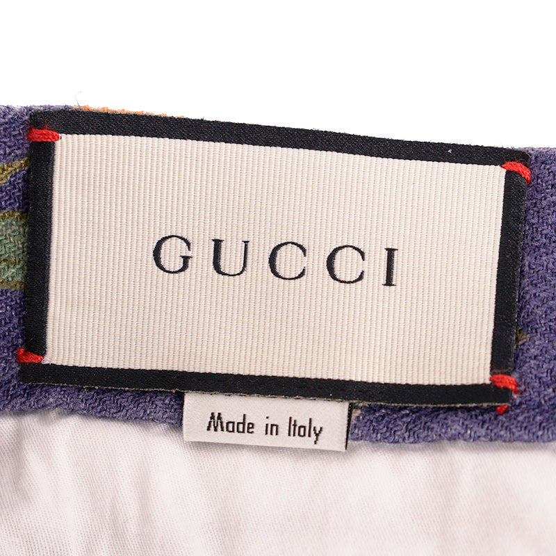 34 NEW $1500 GUCCI RUNWAY Men Blue FLORAL PRINT 100% Linen Relax TROUSERS PANTS