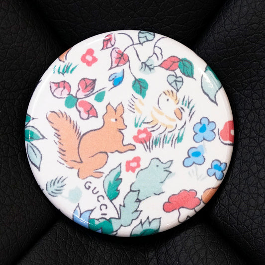 NEW $145 GUCCI X LIBERTY COLLECTION Floral & Animal Print Round BROOCH PIN NIB