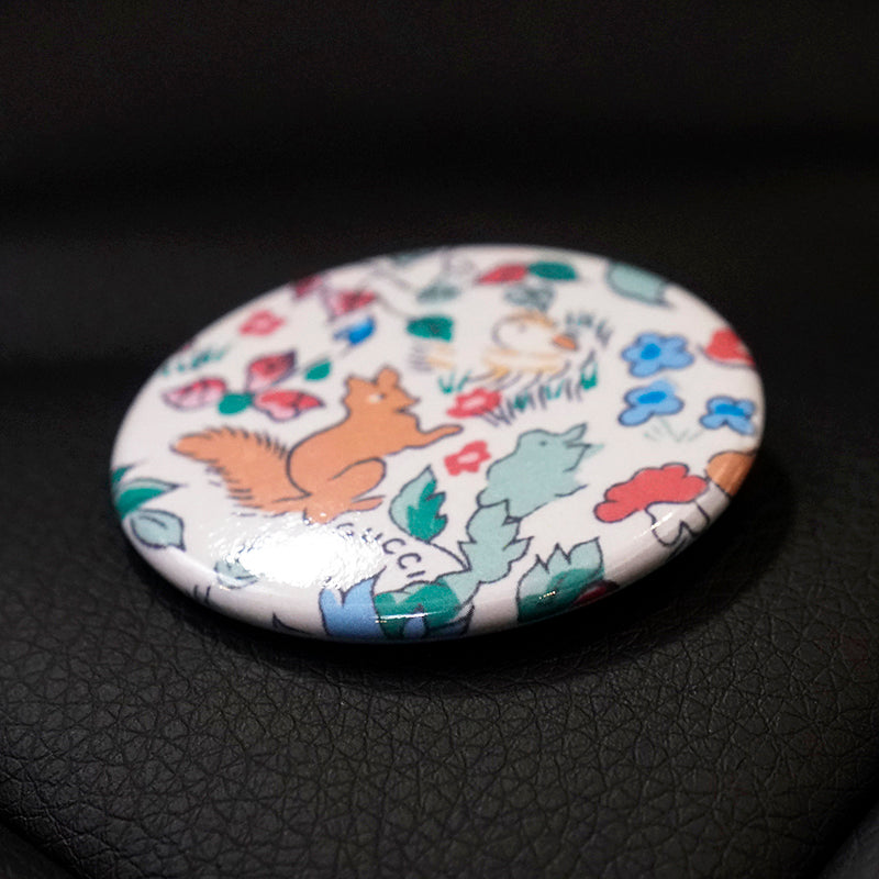 NEW $145 GUCCI X LIBERTY COLLECTION Floral & Animal Print Round BROOCH PIN NIB