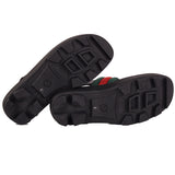9G 9.5 US NEW $845 GUCCI Men's GREEN RED WEB LOGO Leather Trim Rubber SANDALS