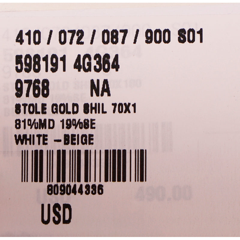 NEW $490 GUCCI Classic GG LOGO Web Shield GOLD BEE Modal Silk LARGE 70x180 SCARF