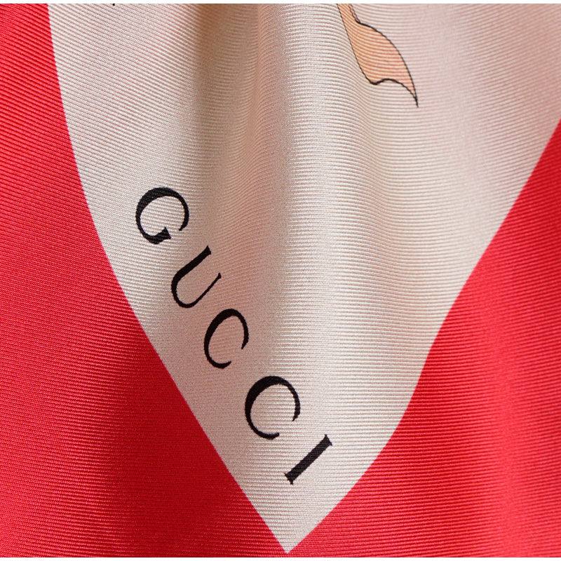 NEW $495 GUCCI Ivory GOTHIC FLORA Multi-Color Floral Print Silk Twill 90cm SCARF
