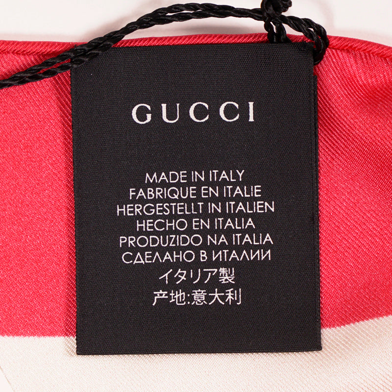 NEW $495 GUCCI Ivory GOTHIC FLORA Multi-Color Floral Print Silk Twill 90cm SCARF