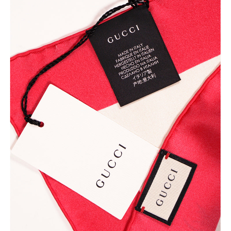 NEW $495 GUCCI Ivory GOTHIC FLORA Multi-Color Floral Print Silk Twill 90cm SCARF