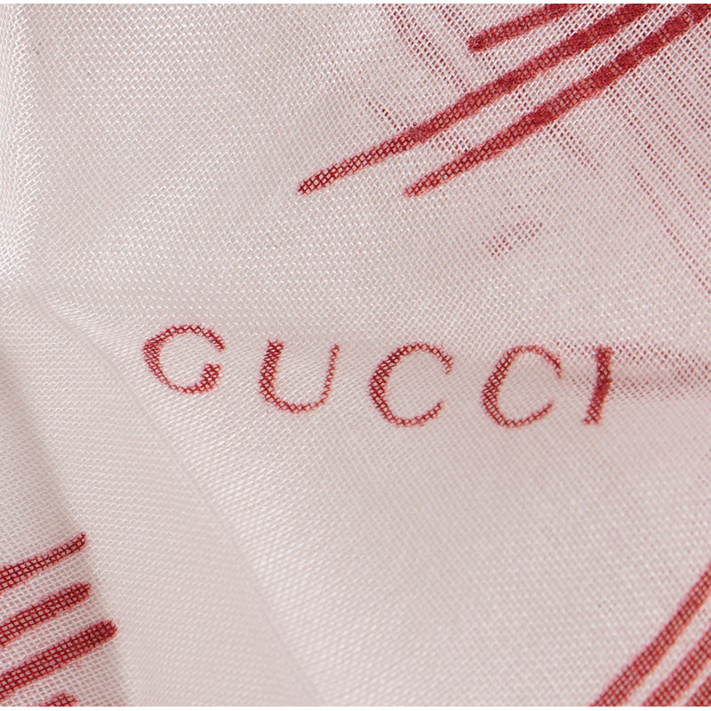 White & Multicolor Gucci Boat Print Silk Scarf – Designer Revival
