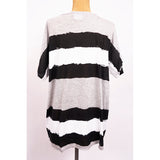 sz OS NEW $595 GUCCI Gray Jersey PAINTED STRIPE Oversized BLOUSE T-SHIRT TOP TEE
