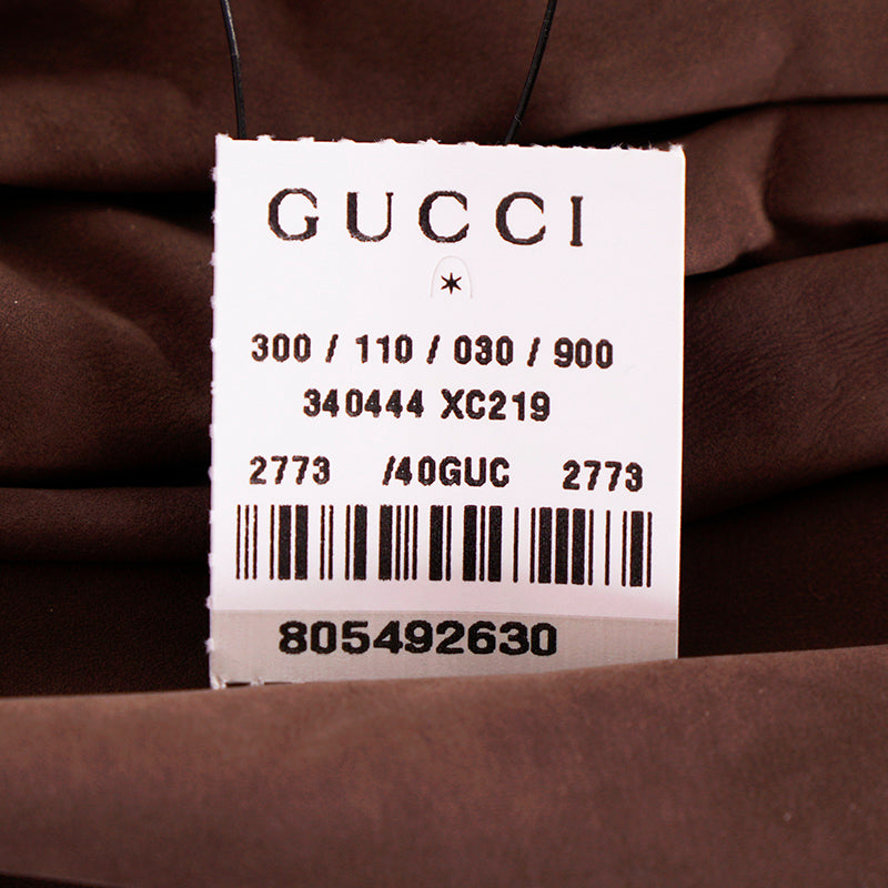 40 NEW $2500 GUCCI RUNWAY Brown 100% LEATHER SUEDE Knot Accent Pencil SKIRT XS