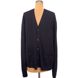 XXXL NEW $990 GUCCI Men Dark Blue CLASSIC V NECK Wool Fine Knit SWEATER CARDIGAN