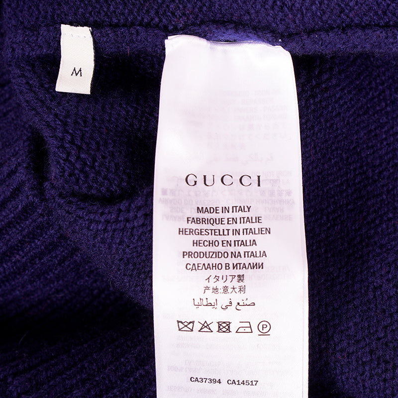 sz M NEW $1200 GUCCI Men's Colorblock GUCCI BAND LOGO PATCH V Neck KNIT SWEATER