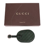 NEW $345 GUCCI Green Leather GUCCISSIMA GG Embossed Bag Fob TRAVEL LUGGAGE TAG
