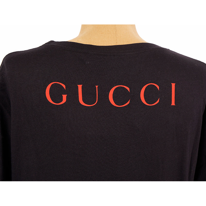 GUCCI Tシャツ　スパンコール　サインアモーレニヒル XS NEW $1,490 GUCCI Black Sine AMORE Red Winged Skull Sequin