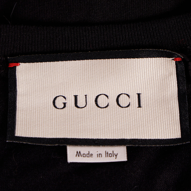 XS NEW $1,490 GUCCI Black Sine AMORE Red Winged Skull Sequin Oversized T-SHIRT