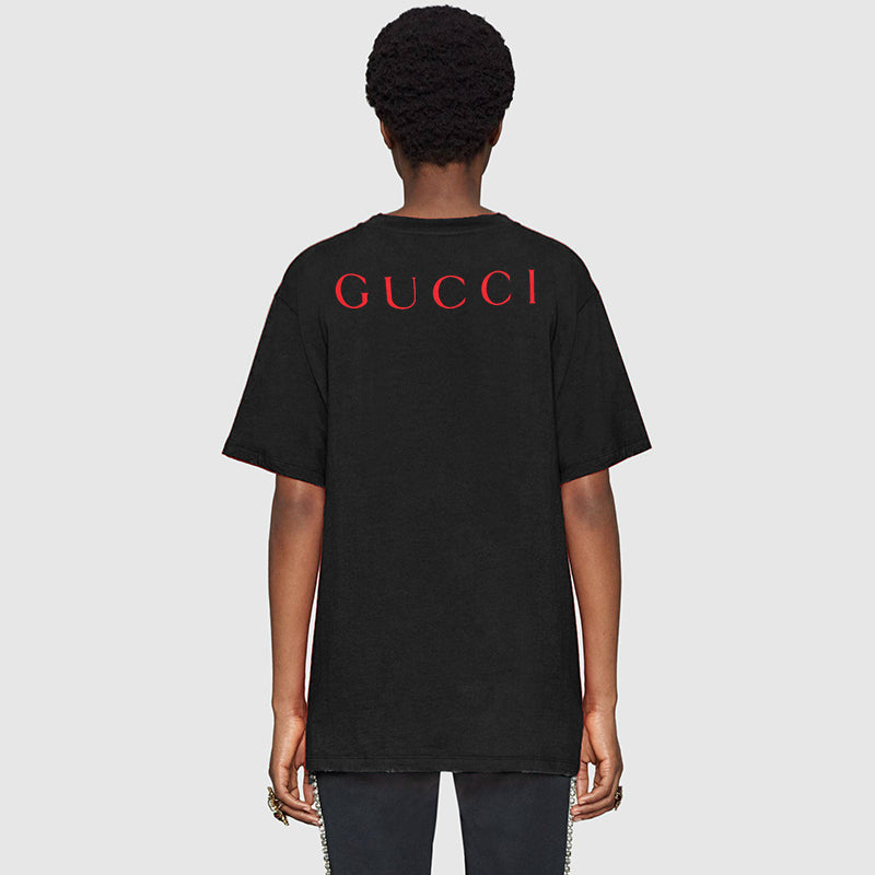 GUCCI Tシャツ　スパンコール　サインアモーレニヒル XS NEW $1,490 GUCCI Black Sine AMORE Red Winged Skull Sequin