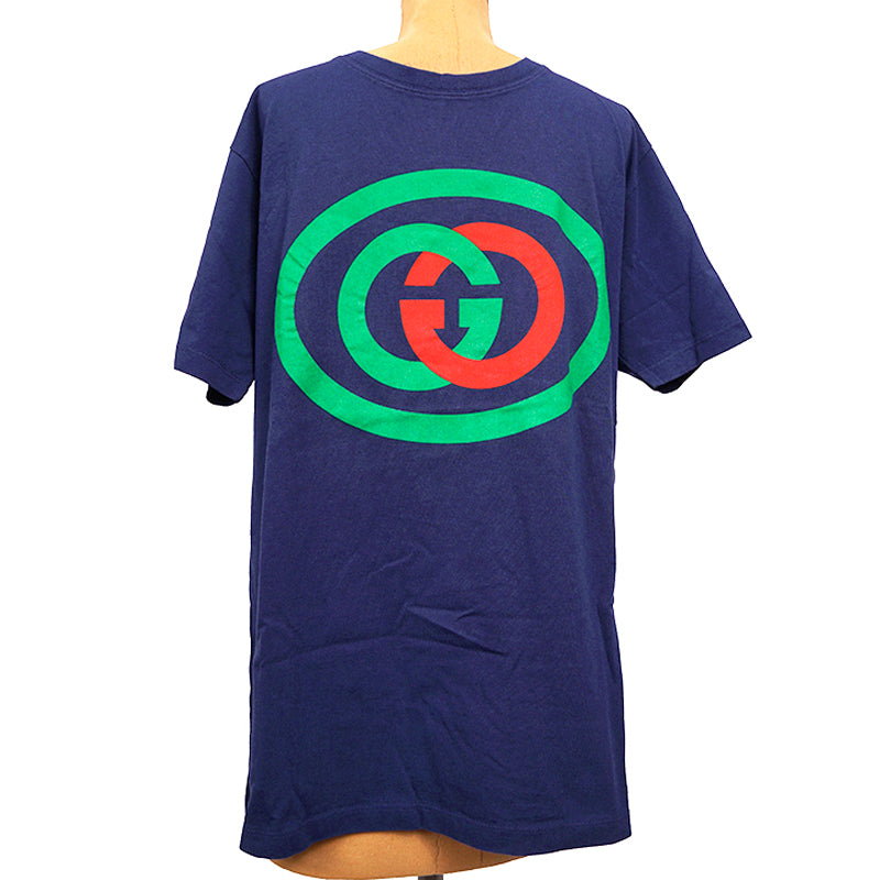 sz XS NEW $590 GUCCI MEN'S Blue Cotton 80'S VINTAGE GG LOGO Classic T-SHIRT TEE