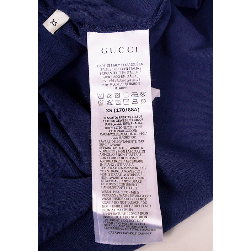 sz XS NEW $590 GUCCI MEN'S Blue Cotton 80'S VINTAGE GG LOGO Classic T-SHIRT TEE
