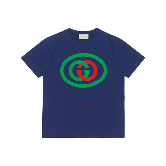 sz XS NEW $590 GUCCI MEN'S Blue Cotton 80'S VINTAGE GG LOGO Classic T-SHIRT TEE