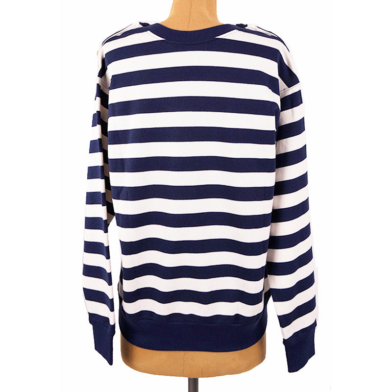 XS NEW $1500 GUCCI Blue White Striped POUR LA COTE D'AZUE Cotton SWEATSHIRT TOP