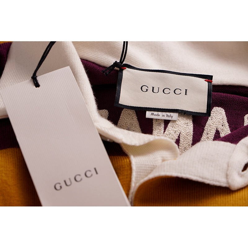 XXL NEW $1,250 GUCCI RUNWAY Mens Stripe 100% WOOL Thanatos Sweater KNIT POLO TOP