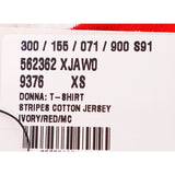 XS NEW $1,100 GUCCI Red White Striped POUR LA COTE D'AZUR Patch Cotton TEE TOP
