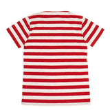 XS NEW $1,100 GUCCI Red White Striped POUR LA COTE D'AZUR Patch Cotton TEE TOP