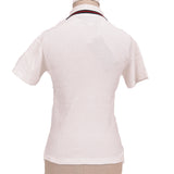 sz XS NEW $650 GUCCI Woman's White Terry Cloth GG LOGO Appliquéd POLO SHIRT TOP