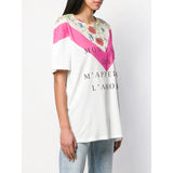XXS NEW $830 GUCCI White OVERSIZE "Dans Mon Pays On M'Appelai L'Amour" Flora T-SHIRT