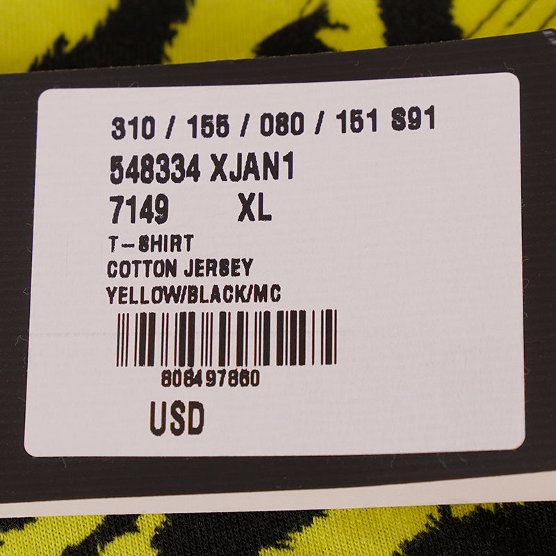 XL NEW $780 GUCCI Yellow Black TIGER PRINT Cotton VINTAGE 80's GG LOGO T-SHIRT