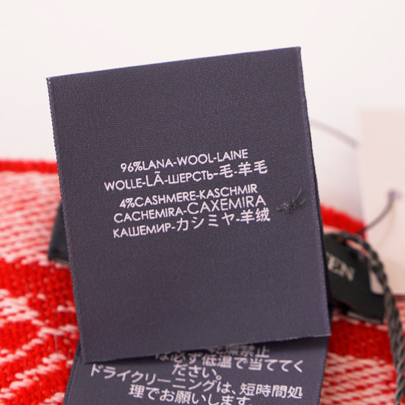 NEW $895 ALEXANDER MCQUEEN Red & Ivory DREAMING SKULL Print WOOL-BLEND Scarf