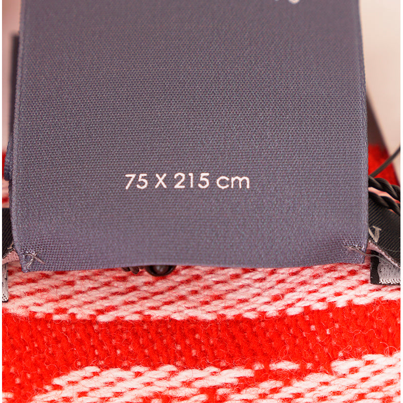 NEW $895 ALEXANDER MCQUEEN Red & Ivory DREAMING SKULL Print WOOL-BLEND Scarf