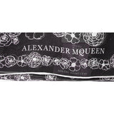 NEW $465 ALEXANDER MCQUEEN Black MUSE SKULL Print Silk Chiffon Shawl SCARF