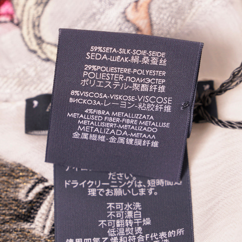 NEW $525 ALEXANDER MCQUEEN Ivory Silk RENAISSANCE CHARM Skeleton FAIRY SCARF