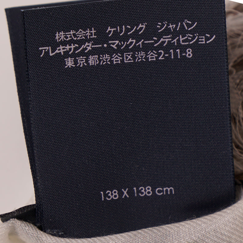 NEW $490 ALEXANDER MCQUEEN Ivory OPHELIA SKULL FLORAL Modal Wool Shawl SCARF NWT