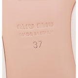 sz 37 NEW $990 MIU MIU Pink FX FUR CRYSTAL White Patent Leather BALLET FLATS