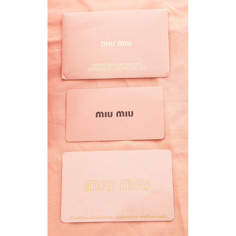 NEW MIU MIU Pink White Gingham CLUB LOGO PATCH Drawstring Small BUCKET BAG NWT