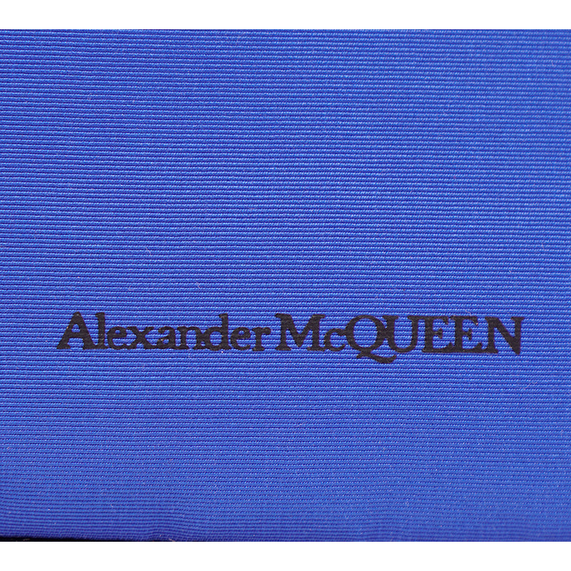 NEW $790 ALEXANDER MCQUEEN Ultramarine Blue Nylon CRYSTAL SKULL Camera Flap BAG
