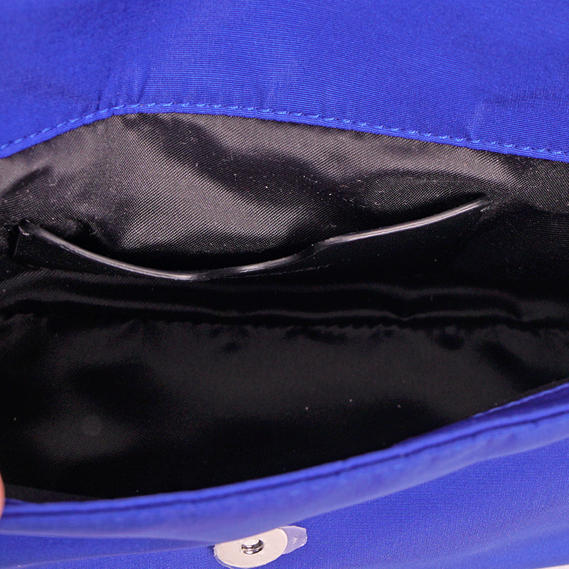 NEW $790 ALEXANDER MCQUEEN Ultramarine Blue Nylon CRYSTAL SKULL Camera Flap BAG