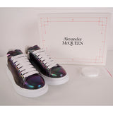 37 NEW $580 ALEXANDER MCQUEEN Petrol STINGRAY LEATHER Iridescent 45mm SNEAKERS