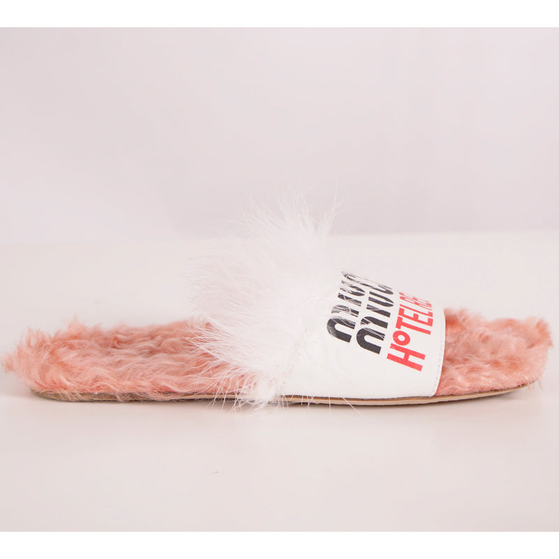 37 38 & 39 NEW $875 MIU MIU White Denim CLUB HOTEL REGINA Faux Shearling Fur SANDALS NIB