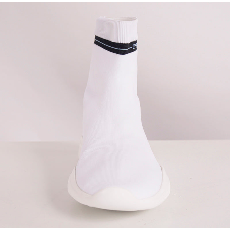 39.5 NEW $825 PRADA Woman's White TECH FABRIC Sporty SOCK KNIT TRAINERS SNEAKERS