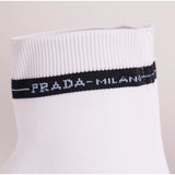 39.5 NEW $690 PRADA Woman's White TECH FABRIC Sporty SOCK KNIT TRAINERS SNEAKERS