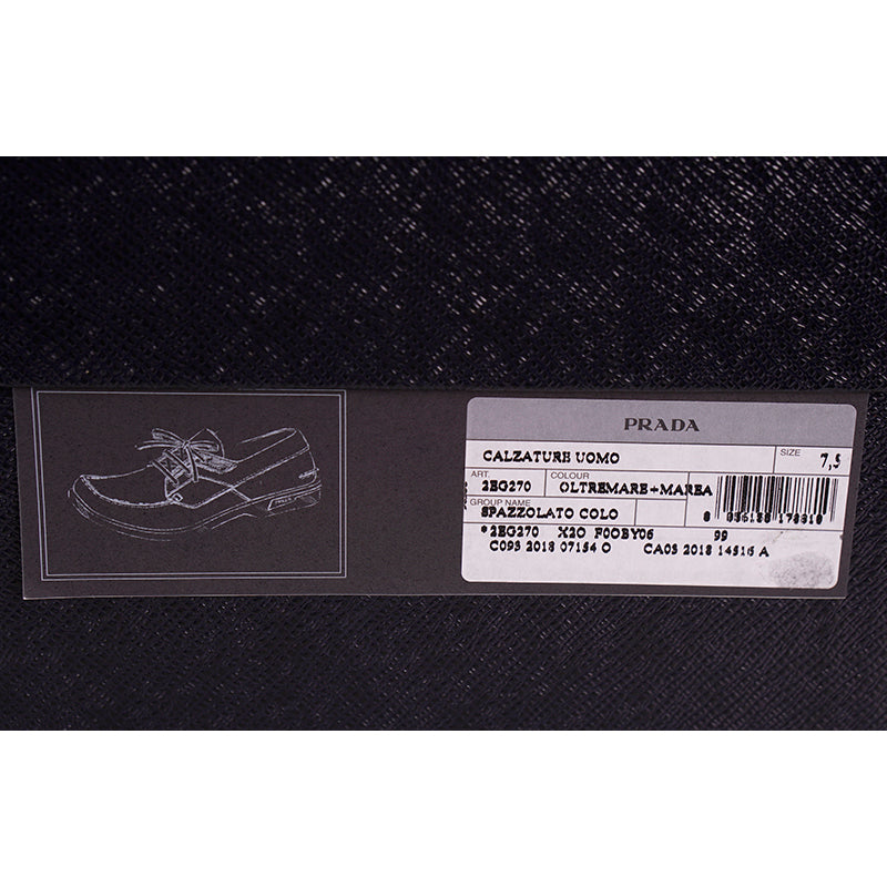 US 9 NEW $690 PRADA Blue Leather COLOR BLOCK Sporty BOAT DECK SHOES NIB