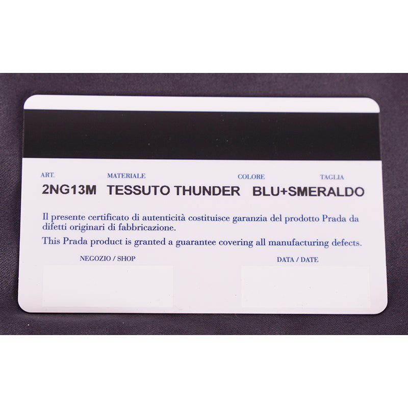 NEW $950 PRADA MEN Blue Frankenstein Thunderbolt Print PADDED NYLON Clutch BAG