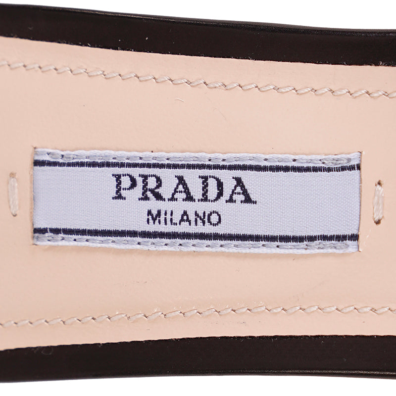 38.5 NEW $750 PRADA Black Cotton Canvas Purple POPPY Floral Print Kitten Heel SANDALSs