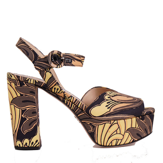 39 NEW $850 PRADA Yellow Tulip Platform Limited Edition SANDALS