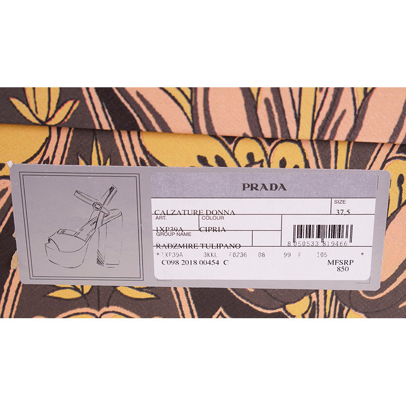 37.5 & 39 NEW $850 PRADA Yellow Tulip Platform Limited Edition SANDALS