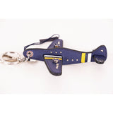 NEW $420 PRADA Blue Saffiano Leather AIRPLANE Plane BAG FOB TRICK KEYCHAIN NIB